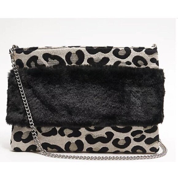 America and Beyond Faux Fur Convertible Clutch w/ Strap bag - Picture 6 of 10